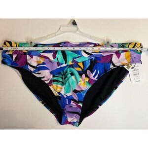 NWT Time Tru Bikini Bottom XXXL Size 24W - 26 Swimsuit Bathing Suit Blue Tropic‎